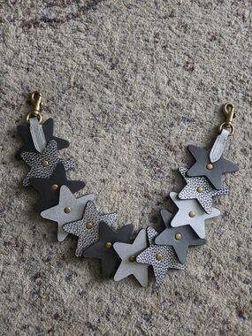 RESERVED Coach Remade Charm Strap in Gray With Brass Hardware